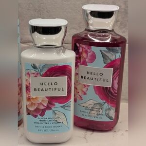 Bath & Body Works - Hello Beautiful - Body Wash & Lotion (10 & 8 oz)